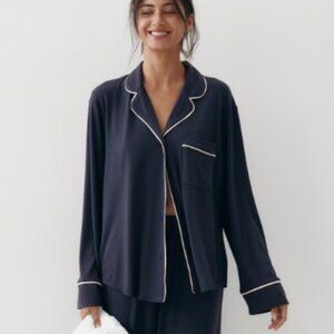 H&M Navy Pajama Set with White Trim